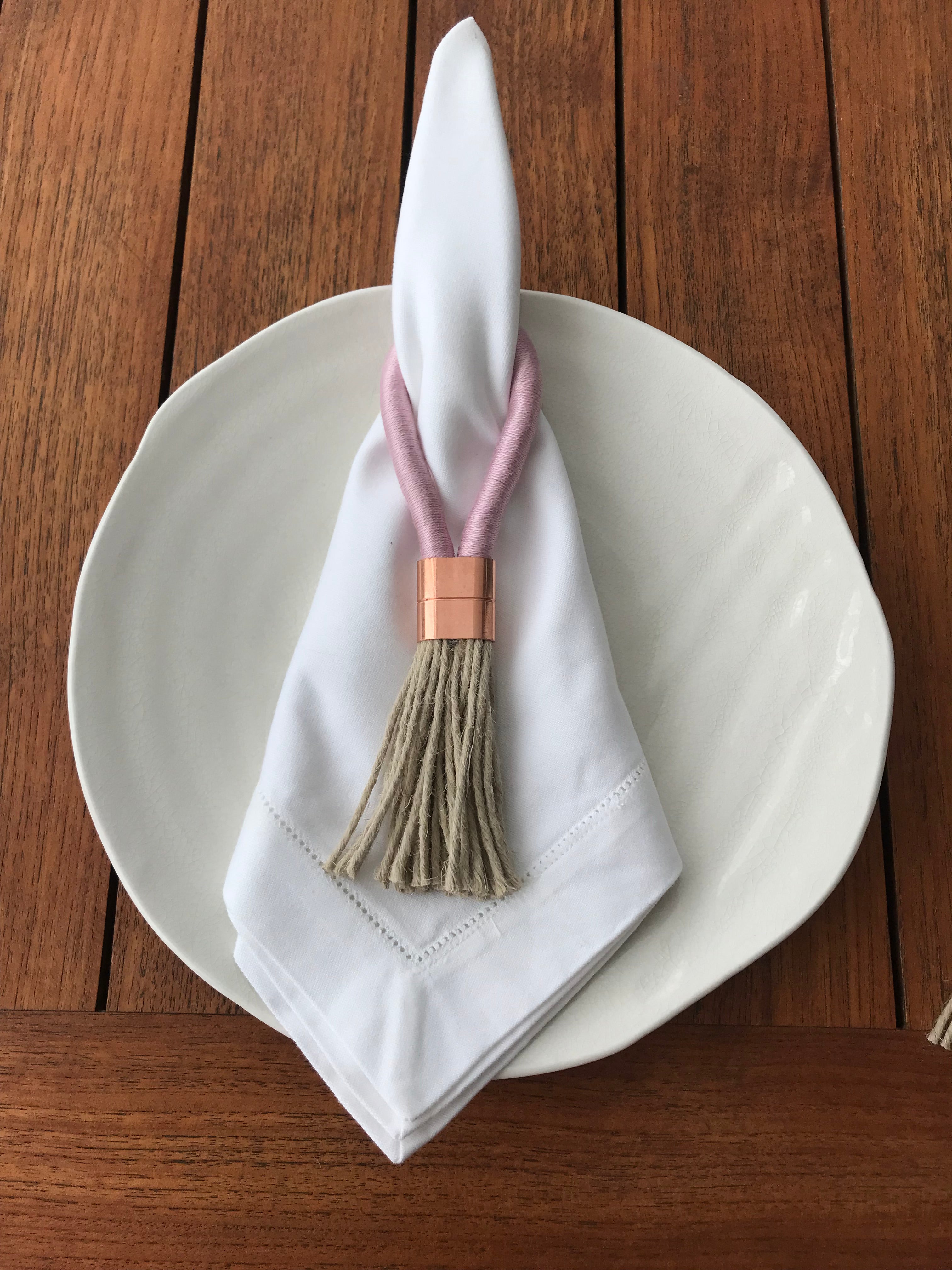 Dusty pink napkin holder: Permanent Collection